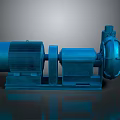 Blue Industrial Mechanical Equipment With Electric Motor Pump And Base Structure 3d model