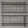 Black Metal Multi Layer Pipe Frame Structure Design With Industrial Style 3d model
