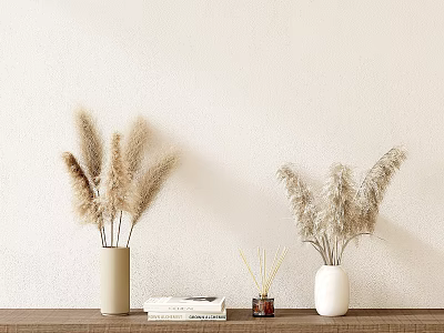 Modern Vase Flower Art Dried Flower Book Ornaments 3d model