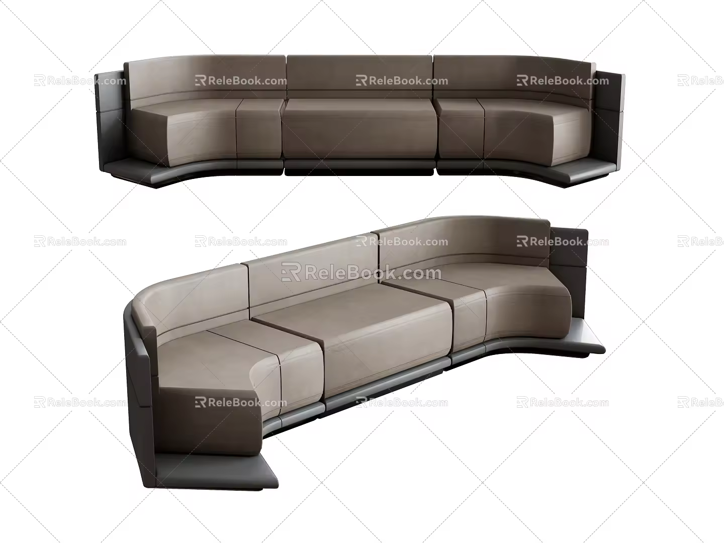 Multiplayer Sofa Long Sofa Sofa Backrest Sofa Card Seat Sofa 3d model