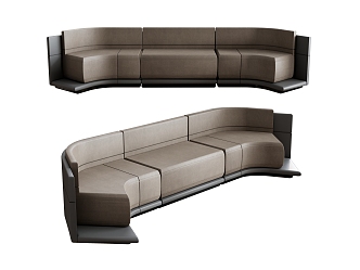 Multiplayer Sofa Long Sofa Backrest Sofa Card Seat Sofa 3d model