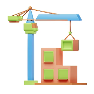 Modern cartoon crane tower crane 3d model