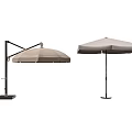 Patio Umbrella Cantilever And Straight Pole Beige Sunshade For Outdoor Use