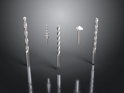 Different Types Of Metal Drill Bits Equipment For Drilling Tasks And Projects 3d model