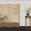 new chinese style screen 3d model
