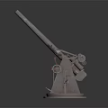 Antique Cannon With Long Barrel Mechanical Structure And Metal Base Design