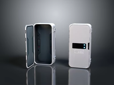 White Hard Shell Portable Storage Cases Open And Closed For Travel Protection And Daily Use 3d model