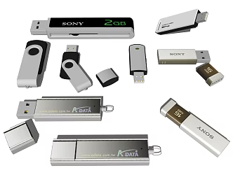 Modern USB flash drive 3d model