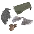 Assorted Scarves With Fringes In Different Colors And Patterned Designs