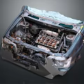 Modern Engine Scrap Engine Bad Engine Racing Engine 3d model