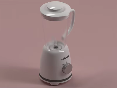 Cuisinart White Blender With Transparent Jar And Knob Control For Daily Use 3d model