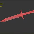 Ornate Metal Sword Weapon With Shiny Blade And Striped Hilt Design