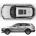Silver Jaguar SUV featuring modern exterior design with sleek body and stylish headlights