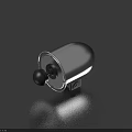 Metallic Silver Cylindrical Object With Black Spherical Part On Blue Background Detailed View 3d model
