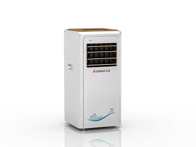 Casarte Portable Evaporative Air Cooler White Design With Blue Wave Pattern For Daily Use 3d model