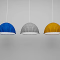 Knitted Dome Shaped Pendant Lights in Blue Gray and Yellow Colors