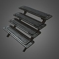 Industrial LOFT Steps Stairs Metal Stairs 3d model