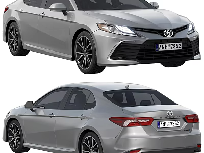 Silver Toyota Camry Front And Rear View 3d model