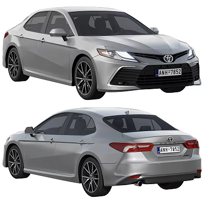 Silver Toyota Camry Front And Rear View 3d model Silver Toyota Camry Front And Rear View 3d model
