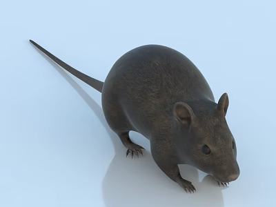 Realistic Brown Reptile 3D Model On Light Blue Background With Reflection 3d model