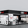 Audi Exhibition Booth With Modern Design Cars On Display Glass Walls And Large Screens