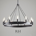 modern chandelier reloft fstorm iron brass bulb 3d model