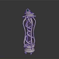 Silver Hourglass with Green Gemstone Top and Intricate Decorative Stand Design