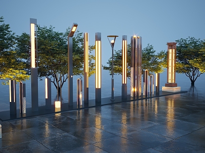 Modern Landscape Lights Chinese Lamps Floor Lights Combination Lamps Combination Floor Lights Outdoor Lights Garden Lights 3d model