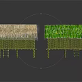 Traditional Rustic Bamboo Stilted Huts With Thatched And Green Leaf Roofs