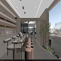 Modern Warm Pastel Beauty Nail Salon Interior Design With Practical Workstations And Clear Product