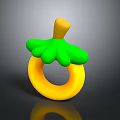 Yellow Green Decorative Clothing Accessory Ring With Leaf And Stem Design