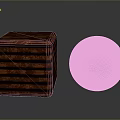 Artistic Wooden Striped Sculptures with Cube and Sphere Carved Patterns