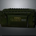 Sturdy Green Storage Box With Caution Sign And Metal Parts For Home Storage Use