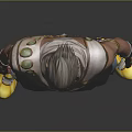 Character With Creature Inspired Elements Shirtless Body Shoulder Armor Sunglasses And Yellow Shoes