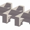 Modern Office Workstations With Multiple Desks Cubicle Design And Storage Drawers
