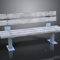 Weathered Wood Outdoor Bench With Sturdy Metal Legs And Simple Design