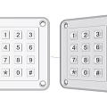 Durable Metal Switch Panel With Numeric Keypad Square Design And Function Buttons 3d model
