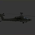 Detailed Military Helicopter Model With Gray Body Main Rotor Tail Rotor And Radar Dome