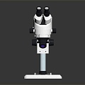 Modern microscope magnifying glass experimental equipment 3d model