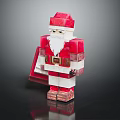Christmas Themed Furniture Decoration Santa Claus Block Figure With Red Transparent Material And White Beard