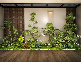 Indoor Landscape Landscaping Green Plants and Flowers Courtyard Landscape Sketches Plant Combination Plant Pile 3d model