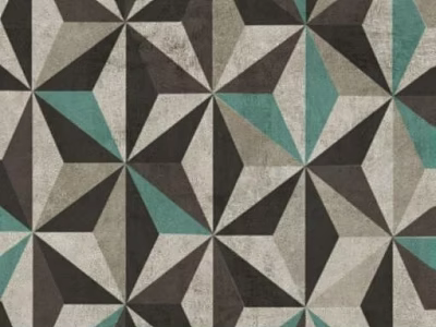 Square Rug With Geometric Pattern In Black Gray And Teal Colors 3d model