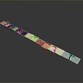 Long Decorative Strip With Various Colored Material Panels For Interior Design
