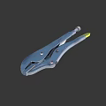 Professional Hardware Tool Locking Pliers With Silver Metal Body And Yellow Handle 3d model