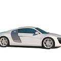 Silver Audi R8 Sports Car With Sleek Modern Design And Aerodynamic Body