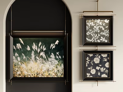 Abstract Painting Framed Artwork For Modern Wall Decor With Unique Design Elements 3d model