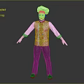 Game Movie Chef Character 3D Model Standing In White Uniform With Chef Hat
