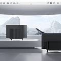 Two Modern Televisions In Minimalist Interior With Sleek Design And Large Window View