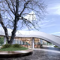 Modern Sales Office Building With Unique Spiral Design And Green Surroundings