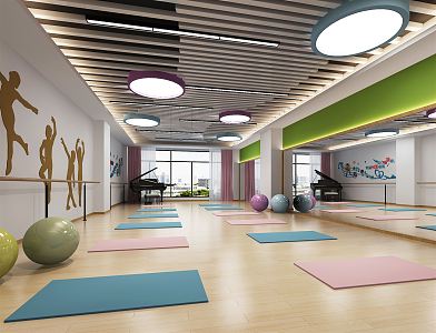 Modern Dance Studio Gym Ceiling Light Piano 3d model